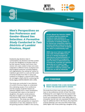 Policy Brief: Men’s Perspectives on Son Preference and Gender-Biased Sex Selection
