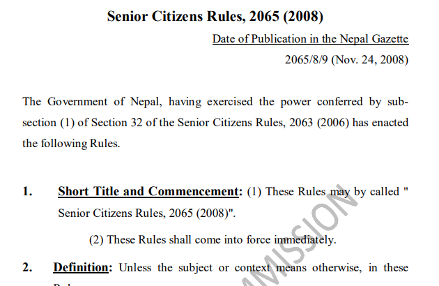 UNFPA Nepal | Senior Citizens Guidelines