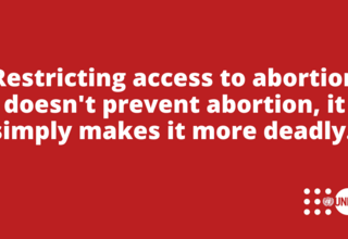 The picture highlights the statement from UNFPA on new restrictions to access to abortion.