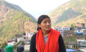 Picture depicts Mina, a peer facilitator from the Rolpa district of the Lumbini province in Nepal