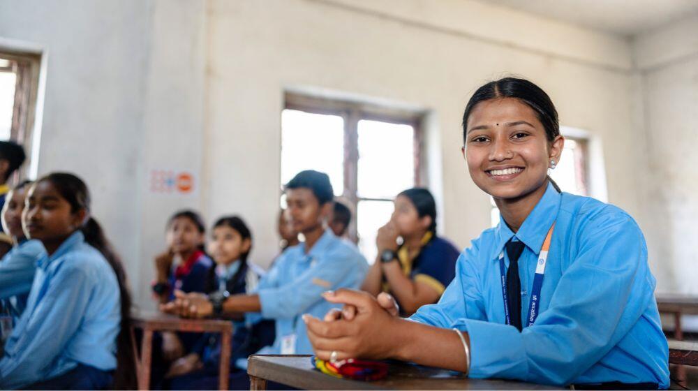 Girls in a classroom in Nepal