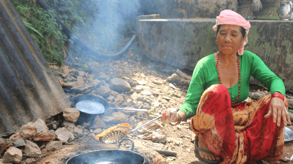 Picture depicts an older person in Nepal