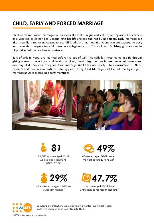 Fact Sheet: Child Marriage in Nepal