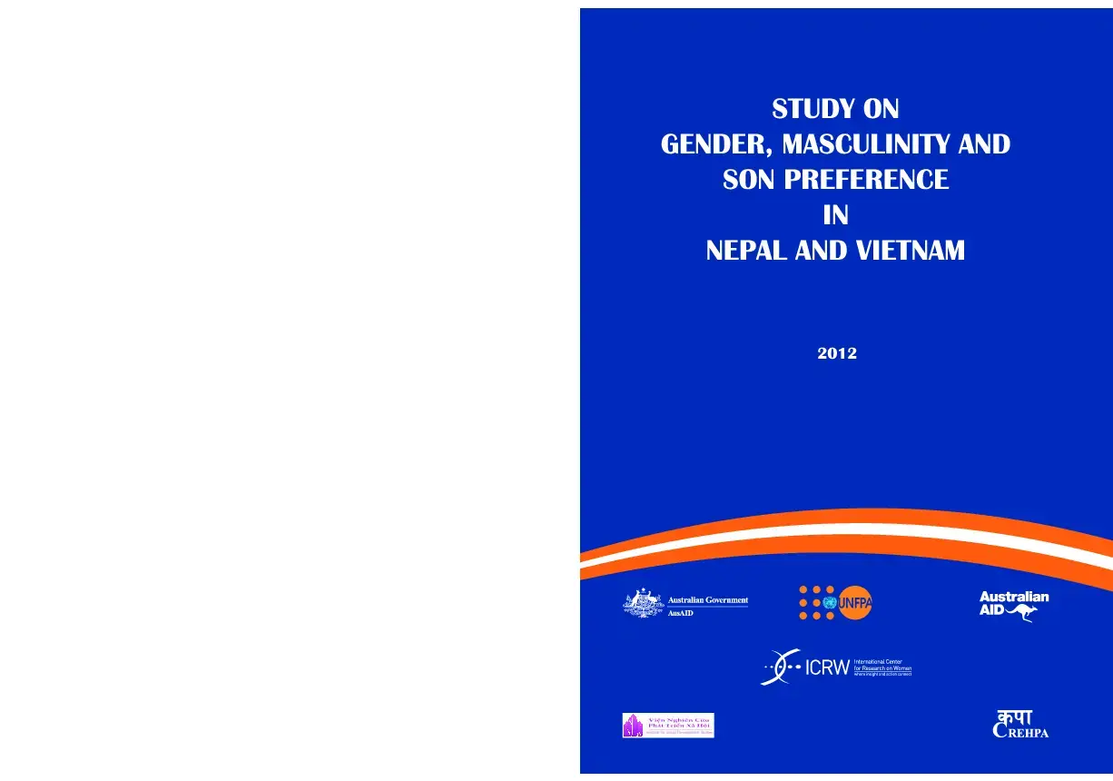 Study on Gender, Masculinity and Son Preference in Nepal and Vietnam