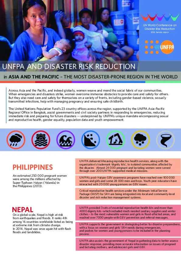 Fact sheet on disaster risk reduction