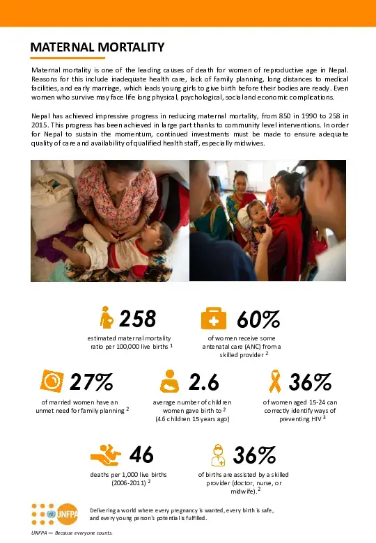 Fact Sheet: Maternal Mortality in Nepal