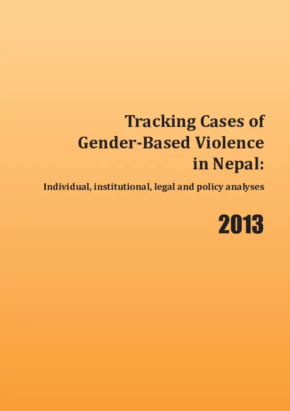 Tracking Cases of Gender-Based Violence in Nepal 2013